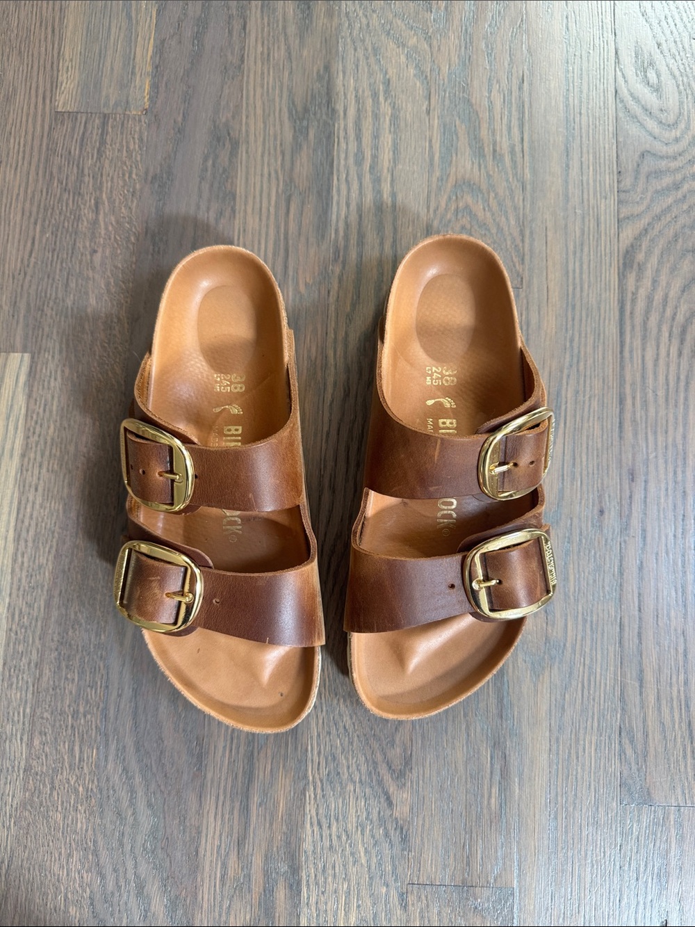 Birkenstock Arizona Big Buckle Brown Leather Sandals EU 38/US 7-7.5